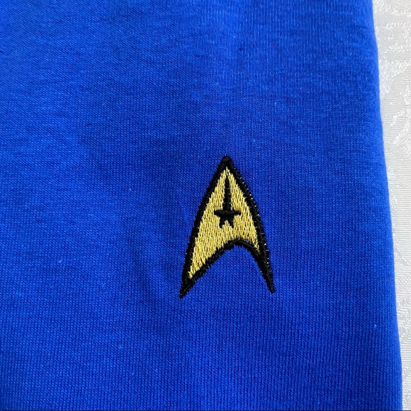 Star Trek Federation Embroidered Logo Long Sleeve Blue Men’s Tshirt Med - Picture 5 of 5